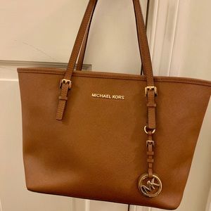 Brown Michael Kors mini tote bag